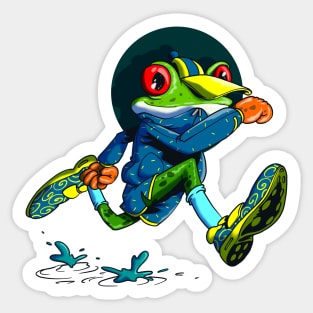 Runner frog Sticker